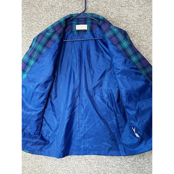 Vintage Pendleton One Button Green Blue Blazer Women’s Size 14 - Picture 4 of 8